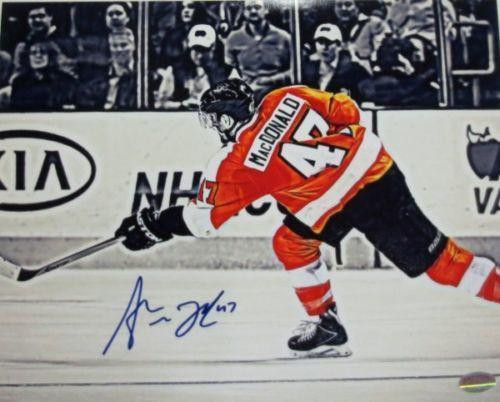 Andy MacDonald Philadelphia Flyers Autographed Colourized 8x10 Photo Andy MacDonald Philadelphia Flyers Autographed Colourized 8x10 Photo