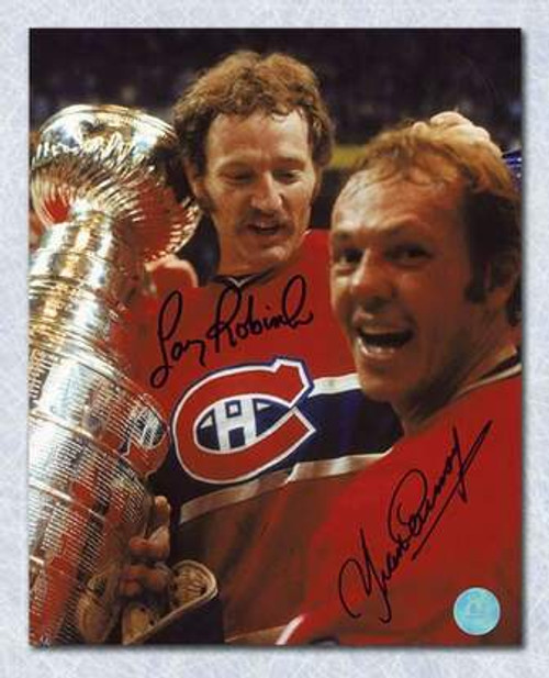 Larry Robinson and Yvan Cournoyer Montreal Canadiens Dual Autographed 8x10 Photo