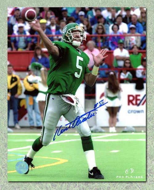 Kent Austin Saskatchewan Roughriders Autographed Throwing 8x10 Photo