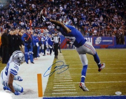 Odell Beckham Jr NY Giants Autographed 16x20 The Catch Football Photo