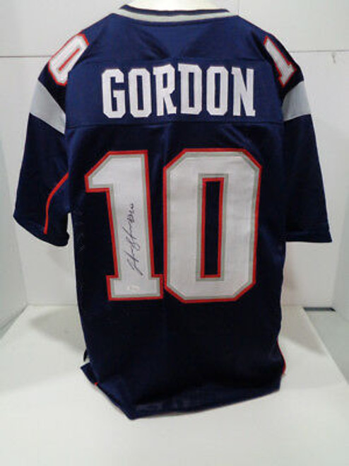 Josh Gordon New England Patriots Autographed Blue  Custom Football Jersey