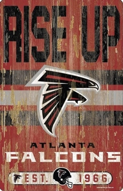 Atlanta Falcons Rise Up NFL 11x17 Wood Slogan Sign Atlanta Falcons Rise Up NFL 11x17 Wood Slogan Sign