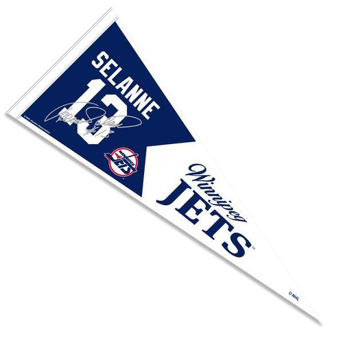 Teemu Selanne Winnipeg Jets NHLPA  Facsimile Signature 12"x30" Felt Pennant
