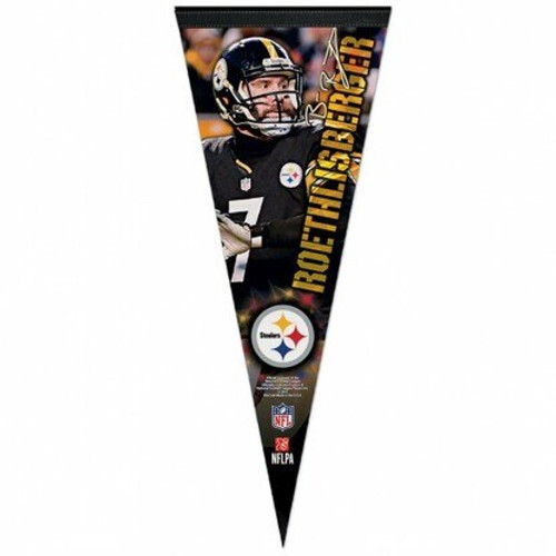 Ben Roethlisberger Pittsburgh Steelers NFL Facsimile Signature 12x30 Premium Felt  Pennant