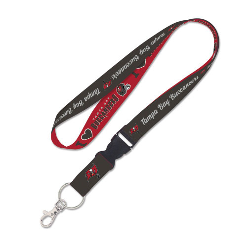 Tampa Bay Buccaneers NFL I Love Lanyard with Detachable Buckle 1 Inch Tampa Bay Buccaneers NFL I Love Lanyard with Detachable Buckle 1 Inch