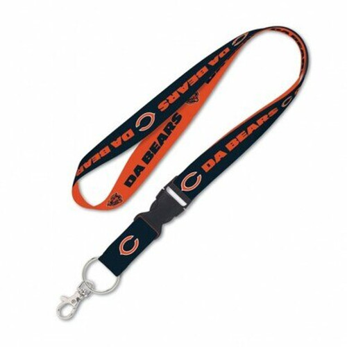 Chicago Bears Slogan “Da Bears” NFL Team Color  Lanyard with Detachable Buckle 1 Inch