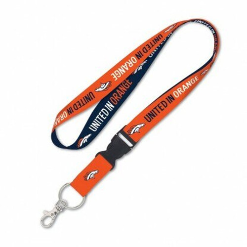 Denver Broncos Slogan United in Orange NFL Team Color Lanyard with Detachable Buckle 1 Inch Denver Broncos Slogan United in Orange NFL Team Color Lanyard with Detachable Buckle 1 Inch