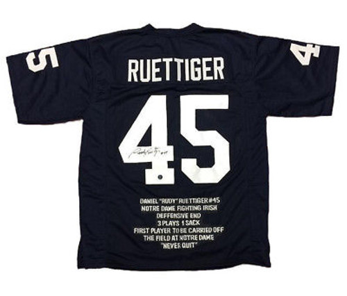 Rudy Ruettiger Notre Dame Autographed Custom Ncaa Football Jersey