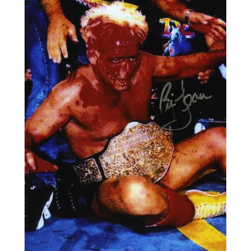 Ric Flair WWE Bloodied Autographed 8x10 Photo