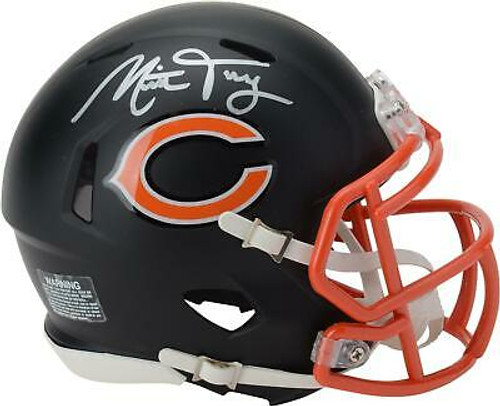 Mitch Trubisky Chicago Bears Autographed Matte Black Replica Helmet with Inscription.