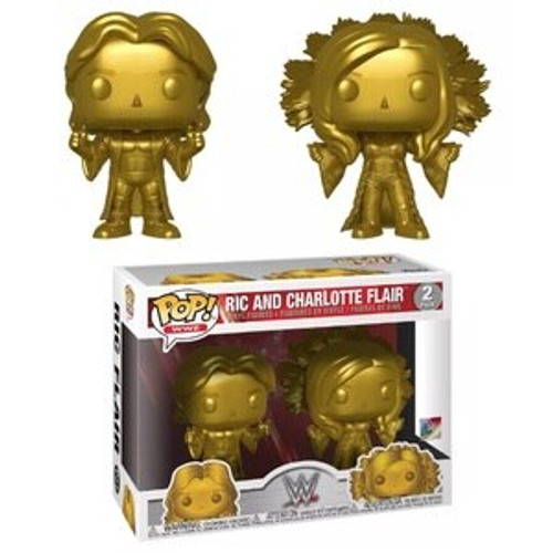 Charlotte and Ric Flair WWE Gold  2 Pack Target Exclusive Funk Pop