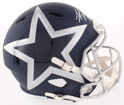Leighton Vander Esche Dallas Cowboys  Autographed Amp Replica Full Size NFL Speed Helmet