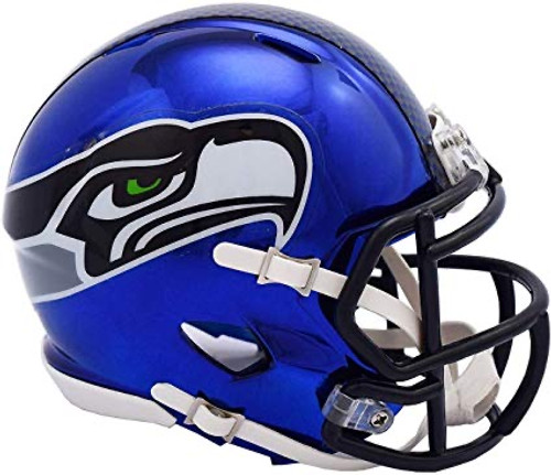 DK Metcalf Seattle Seahawks Autographed Chrome Mini Helmet