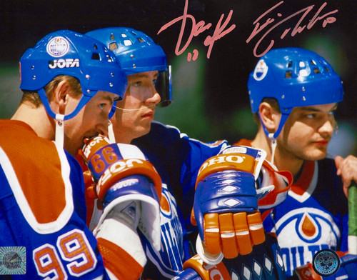 Esa Tikkannen Jari Kurri Edmonton Oilers Dual Signed with Gretzky 8x10 photo