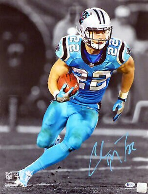 Christian McCaffrey Autographed Carolina Panthers Color Rush Jersey 16x20  Photo - BAS COA