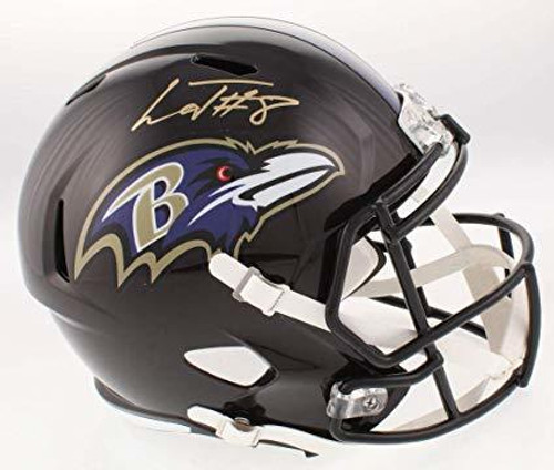 Lamar Jackson Baltimore Ravens  Autographed Speed Replica Football Helmet Lamar Jackson Baltimore Ravens  Autographed Speed Replica Football Helmet
