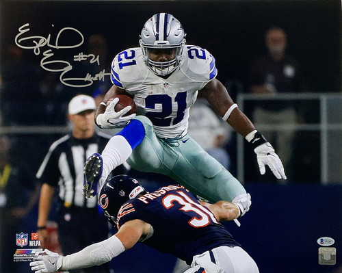 Ezekiel Elliott Dallas Cowboys Autographed 16x20 Hurdle Photo