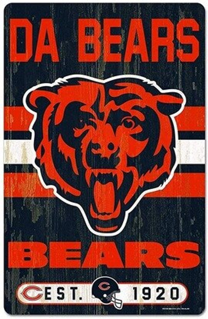 Chicago Bears Da Bears NFL 11x17 Wood Slogan Sign Chicago Bears Da Bears NFL 11x17 Wood Slogan Sign