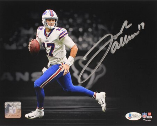 Josh Allen Buffalo Bills Autographed Colourized Roll Out 8x10 Photo Josh Allen Buffalo Bills Autographed Colourized Roll Out 8x10 Photo