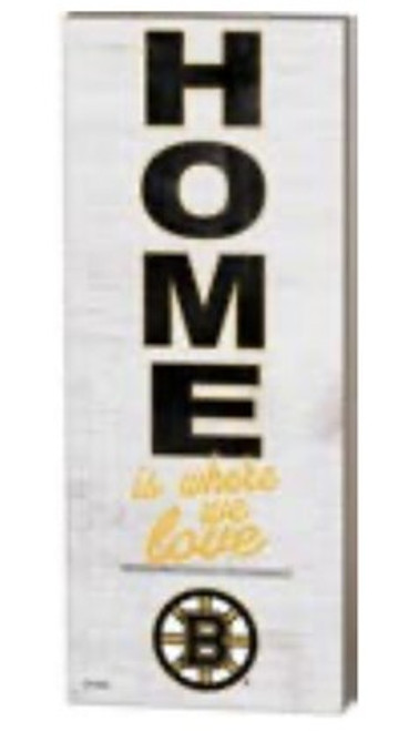 Boston Bruins NHL Home is Where We Love 7x18 Wood Sign Boston Bruins NHL Home is Where We Love 7x18 Wood Sign