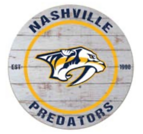Nashville Predators White Wash 20 Inch Diameter Circular NHL Wood Sign Nashville Predators White Wash 20 Inch Diameter Circular NHL Wood Sign