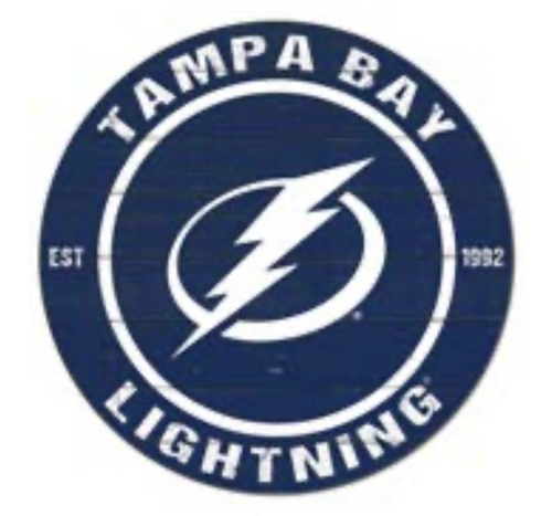 Tampa Bay Lightning Team Colour 20 Inch Diameter Circular NHL Wood Sign Tampa Bay Lightning Team Colour 20 Inch Diameter Circular NHL Wood Sign