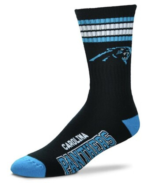 Carolina Panthers NFL 4 Stripe Deuce  Quarter-Length Socks