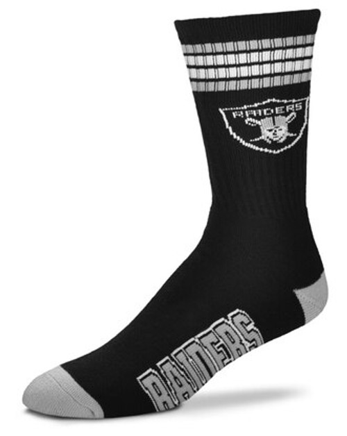 Oakland/Las Vegas Raiders NFL 4 Stripe Deuce Quarter-Length Socks Oakland/Las Vegas Raiders NFL 4 Stripe Deuce Quarter-Length Socks