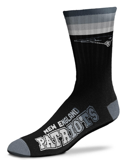 New England NFL Platinum Deuce $ Striped  Quarter-Length Socks