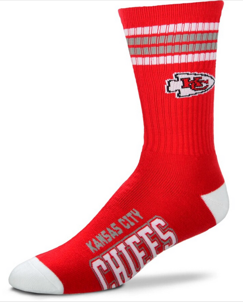 Kansas City Chiefs NFL 4 Stripe Deuce Quarter-Length Socks Kansas City Chiefs NFL 4 Stripe Deuce Quarter-Length Socks