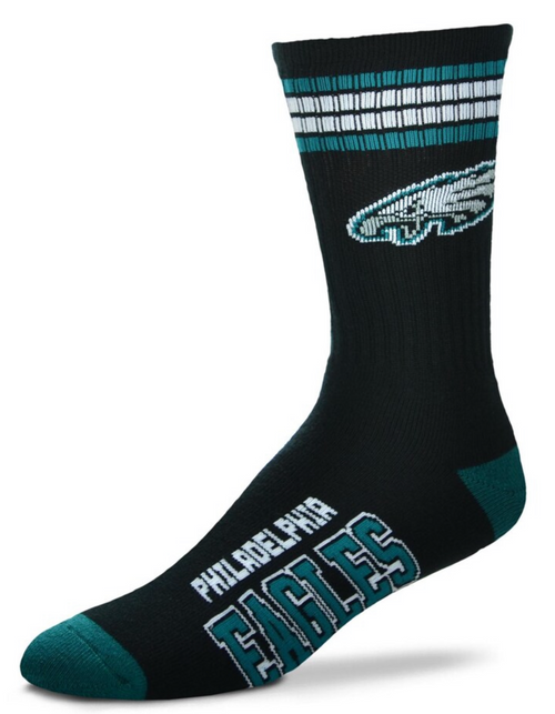 Philadelphia Eagles NFL 4 Stripe Deuce  Quarter-Length Socks