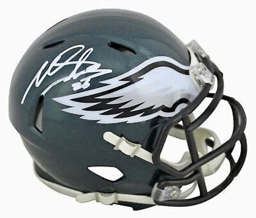 Miles Sanders Philadelphia Eagles Autographed Mini Speed Football Helmet