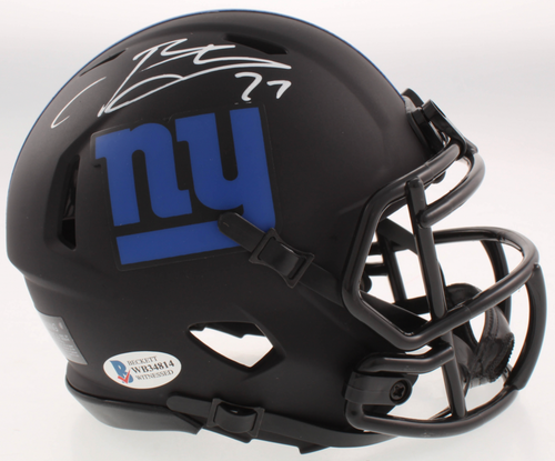Brandon Jacobs New York Giants  Autographed Eclipse Mini Football Helmet