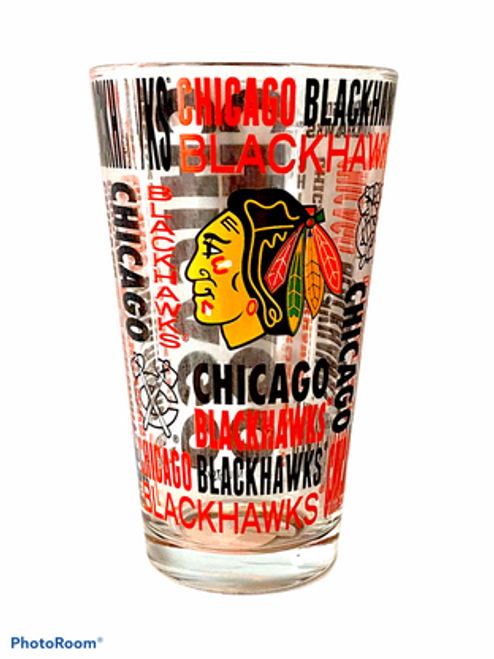 Chicago Blackhawks NHL Espirit Glass 12 oz Pint Glass Chicago Blackhawks NHL Espirit Glass 12 oz Pint Glass