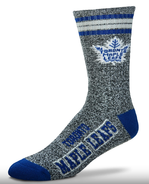 Toronto Maple Leafs NHL Grey 4 Stripe Deuce  Quarter-Length Socks
