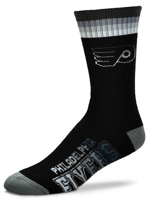 Philadelphia Flyers NHL Men’s For Bare Feet Platinum Deuce Crew Length Socks