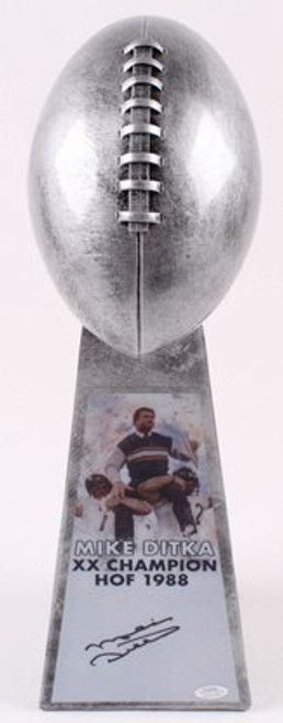 Mike Ditka Chicago Bears Autographed Black Signature 15 Inch Replica Lombardi Trophy