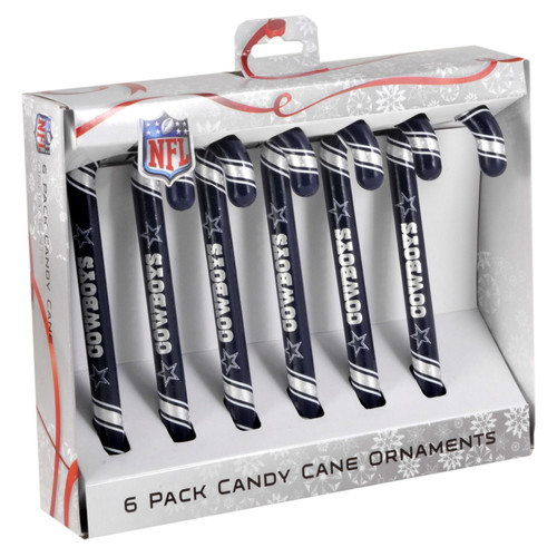Dallas Cowboys NFL 6 Pack Candy Canes Christmas Ornaments