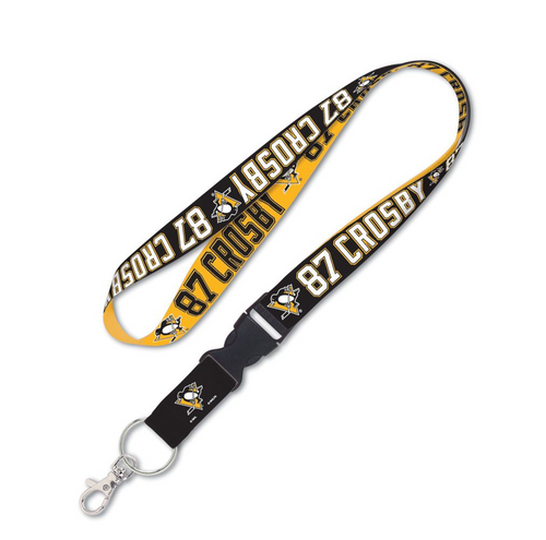 Sidney Crosby Pittsburgh Penguins NHLPA Team Color Lanyard with Detachable Buckle 1 Inch