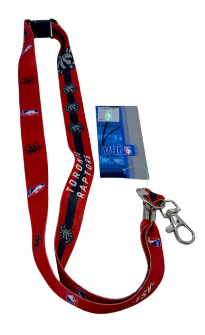 Toronto Raptors NBA Team Color Repeat Logos Lanyard Toronto Raptors NBA Team Color Repeat Logos Lanyard