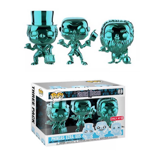 Phineas, Ezra, Gus Hitchhiking Ghosts Chrome 3 Pack Haunted Mansion Target Exclusive  Funko Pop