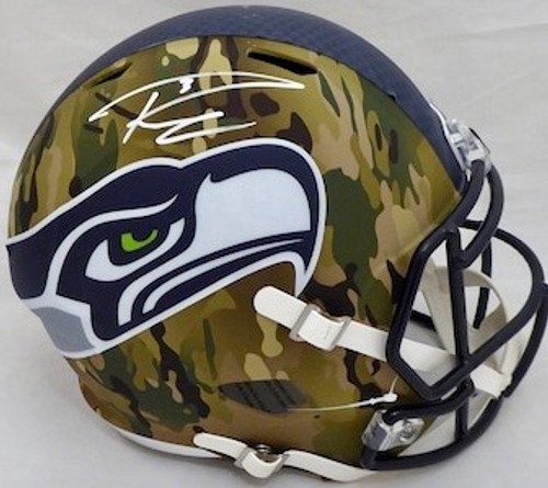 Russell Wilson Seattle Seahawks  Autographed  Camo Speed Replica Helmet