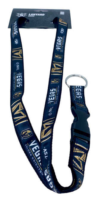 Vegas Golden Knights NHL Team Color Lanyard with Detachable Buckle 1 Inch Vegas Golden Knights NHL Team Color Lanyard with Detachable Buckle 1 Inch