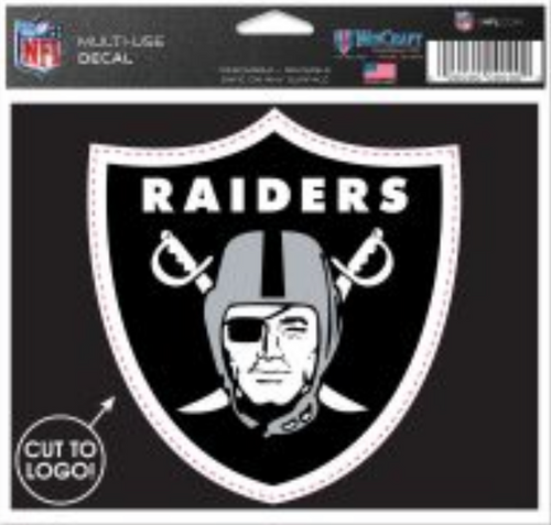 Las Vegas Raiders NFL Multi-Use Decal cut to 5x6 logo Las Vegas Raiders NFL Multi-Use Decal cut to 5x6 logo