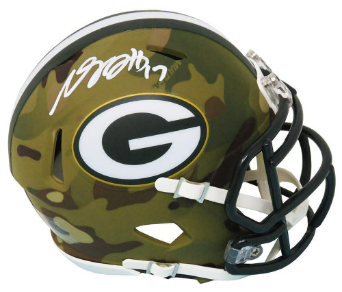 Davante Adams Green Bay Packers  Autographed Camo Mini Speed Football Helmet