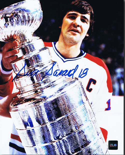 Serge Savard Montreal Canadiens Autographed Holding the Stanley Cup 8x10 Photo