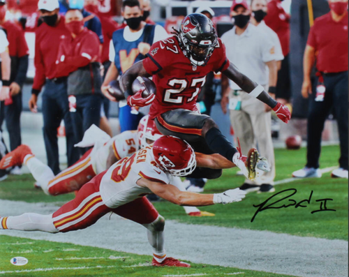 Ronald Jones Tampa Bay Buccaneers Autographed Hurdling Chiefs 16x20 Photo
