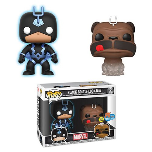 Black Bolt and Lockjaw Marvel Inhumans 2 Pack SDCC PX Previews Convention Exclusive Funk Pop