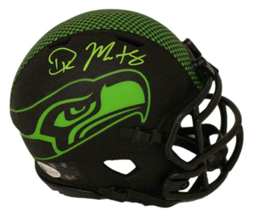 DK Metcalf Seahawks Autographed Mini Eclipse Football Helmet