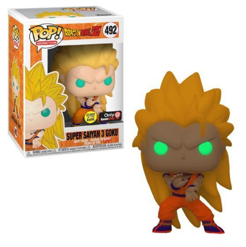 Super Saiyan Goku 3 #492 Dragon Ball Z GameStop Exclusive Glows in the Dark Funko Pop